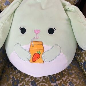 Plush Bunny Pillow - Light Green